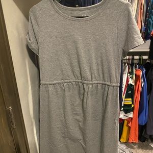 Knee length, gray maternity dress